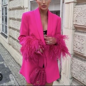 Zara feather blazer